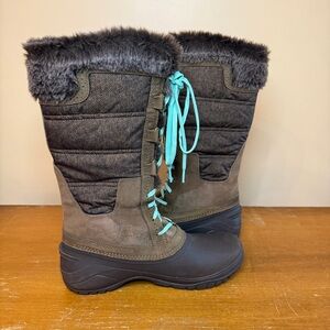 The North Face Boots Womens Size 10.5 Shellista Lace Up Fur Trim Waterproof Boot